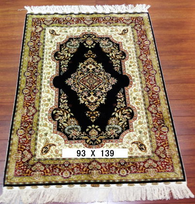 手工绢丝地毯 3*4.5 TXD-155黑