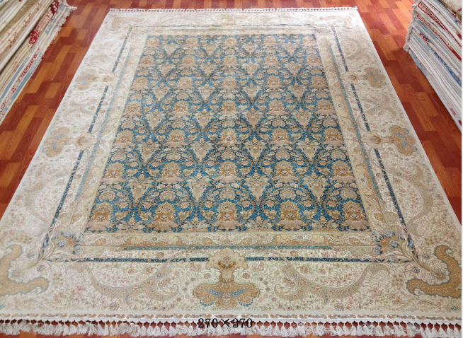 手工真丝地毯  9*12 TXD-1054 绿