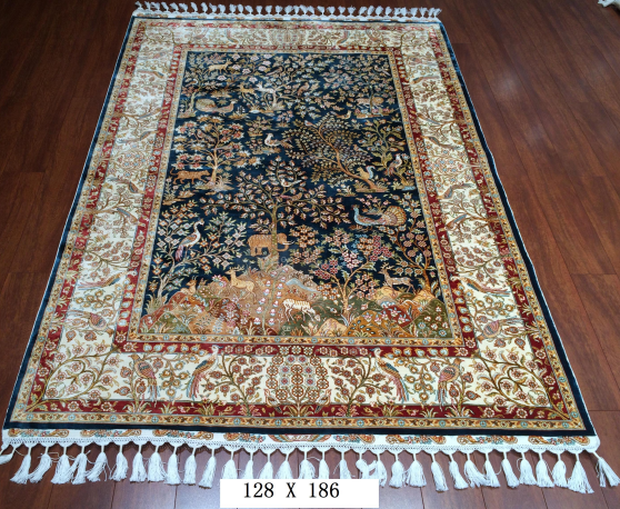 手工绢丝地毯 4*6 TXW-1107