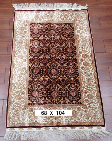 手工绢丝地毯 2.2*3.4 TXD-1034红