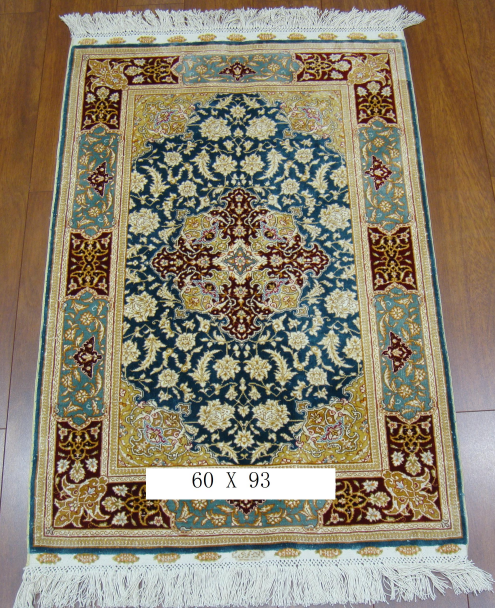 手工真丝地毯TXD-1033蓝1.9*3