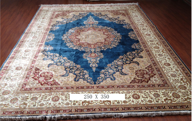 手工绢丝地毯8.2*11.48  TXJ-1001蓝