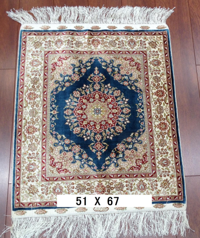 手工绢丝地毯 1.7*2.2  TXJ-1001 蓝