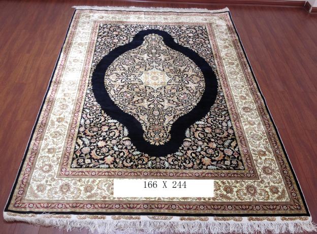 手工绢丝地毯 5.4*7.87 TXD-140黑