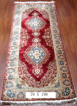 手工绢丝地毯 2.5*6.4  TXQ-1104红