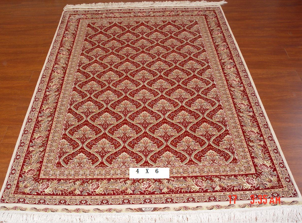 手工丝毛地毯4*6 TXMD-0906红