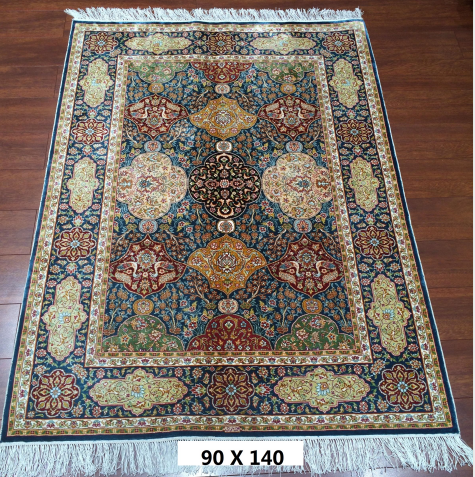 手工绢丝地毯2.9*4.5TXW-1114蓝