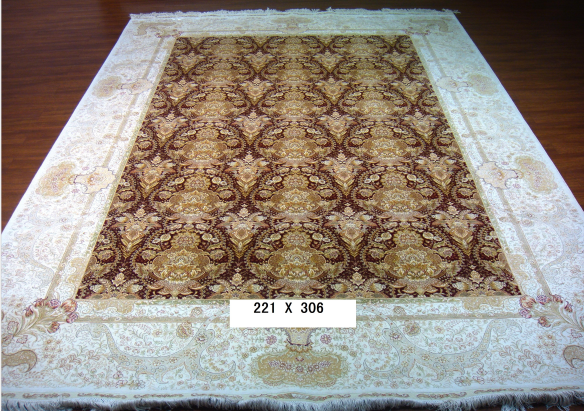 手工真丝地毯  7*10  TXD-1054红