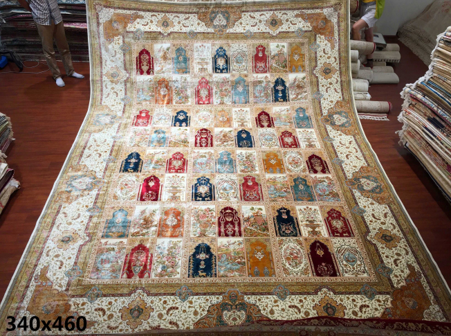 手工绢丝地毯11*15 TXD-0901