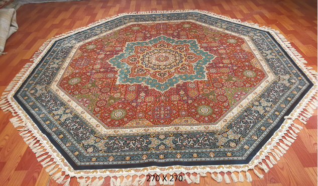 手工绢丝地毯9*9  TXW-1115