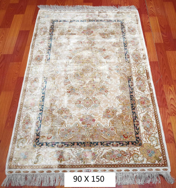 手工绢丝地毯 2.94*4.94  TXW-1103白