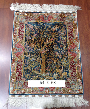 手工绢丝地毯 1.7*2.2 TXD-1056蓝