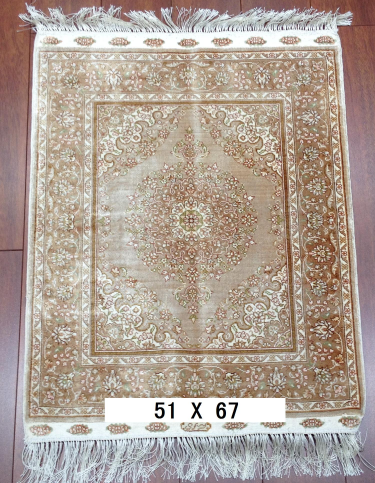 手工绢丝地毯 1.7*2.2  TXJ-1001 浅棕