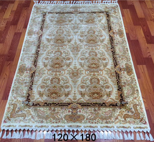 手工绢丝地毯 4*6 TXD-1054白