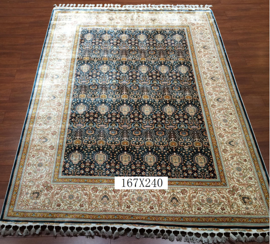 手工绢丝地毯  5.4*7.87 TXD-180蓝