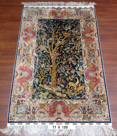 手工绢丝地毯 2.5*4 TXD-1056蓝