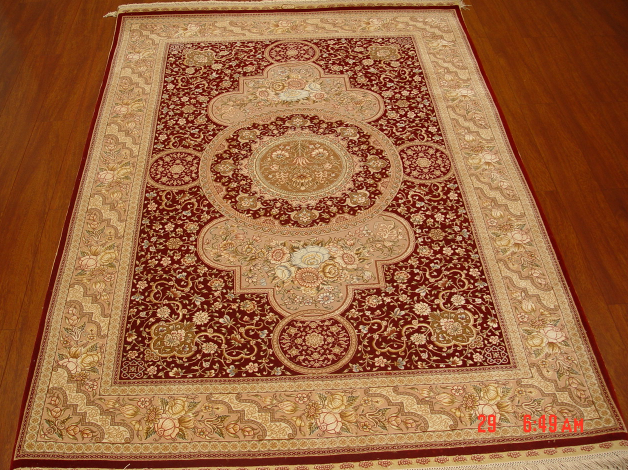 手工丝毛地毯4*6 TXD-1046红