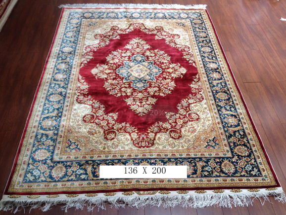 手工绢丝地毯 4.5*6.5 TXD-156红