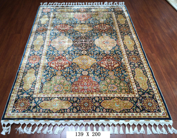 手工绢丝地毯  4.5*6.5 TXW-1114蓝