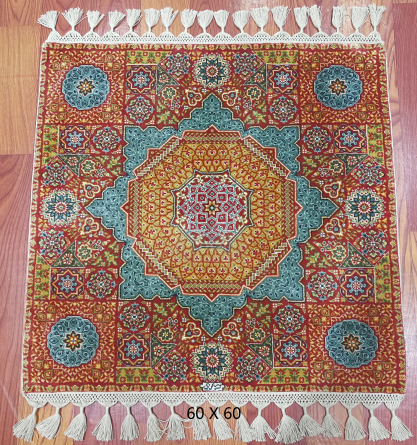 手工绢丝地毯 1.9*1.9 TXW-1115红