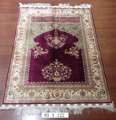 手工绢丝地毯2.8*4  TXD-33紫