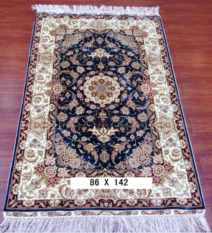 手工绢丝地毯 2.8*4.5 TXJ-1004黑