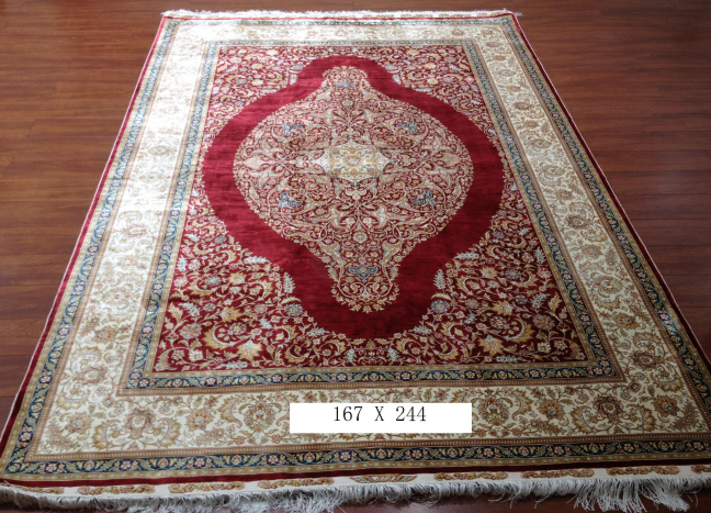 手工绢丝地毯 5.4*7.87 TXD-140红