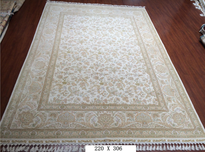 手工真丝地毯 7*10 TXJ-1423白