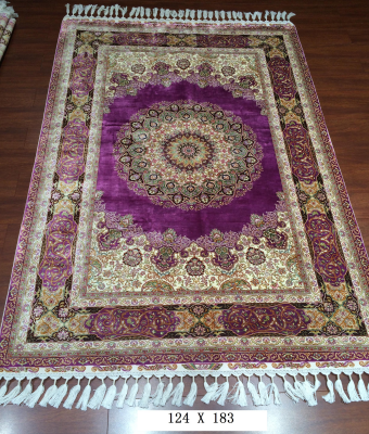 手工绢丝地毯4*6 TXX-1243紫