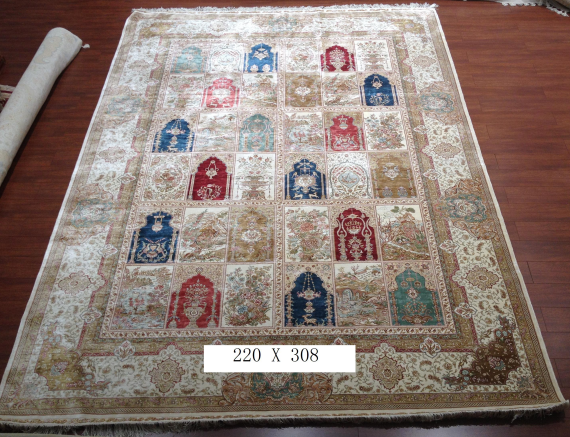 手工绢丝地毯7*10 TXD-0901