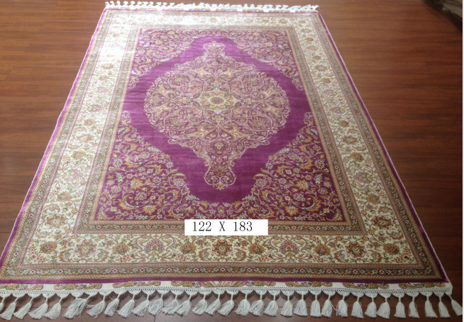 手工绢丝地毯 4*6 TXD-140紫