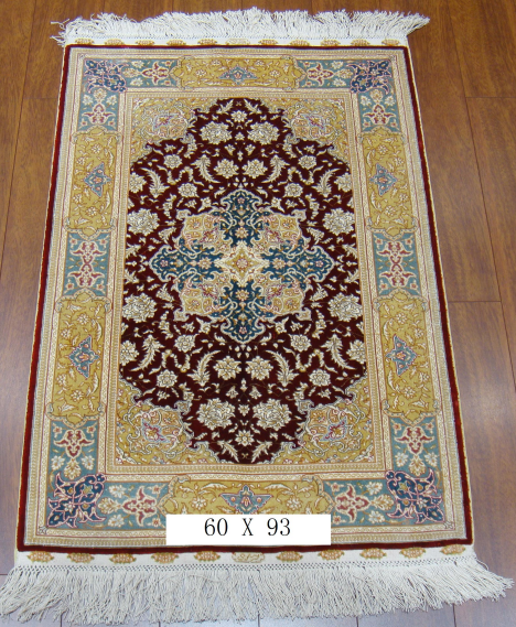 手工真丝地毯TXD-1033红1.9*3