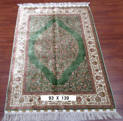 手工绢丝地毯3*4.5 TXD-140绿