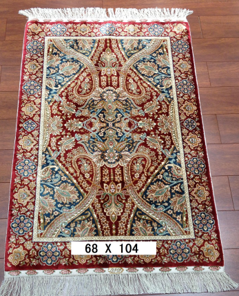 手工绢丝地毯 2.2*3.4  TXW-1111蓝