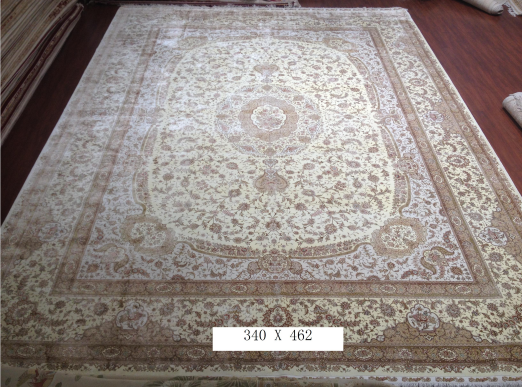 手工绢丝地毯11*15 TXW-0903白