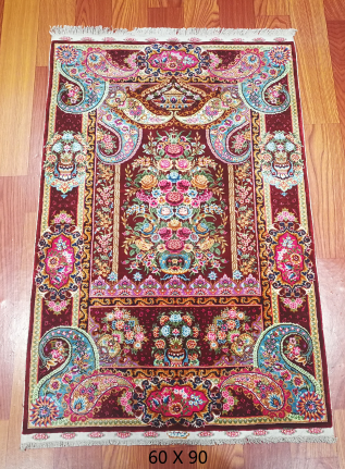 手工绢丝地毯 1.9*3 TXJ-1771红