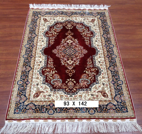 手工绢丝地毯 3*4.5 TXD-155红