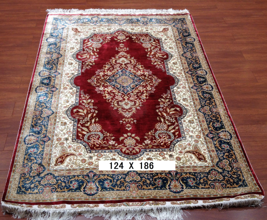 手工绢丝地毯 4*6 TXD-155红