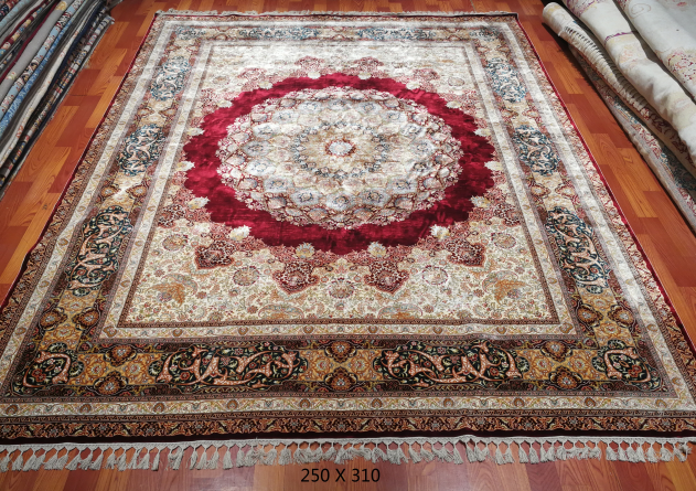 手工绢丝地毯 8.2*11.48  TXX-1243红