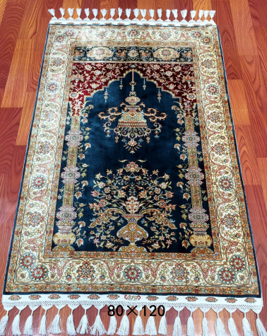 手工绢丝地毯 2.5*4 TXD-179蓝