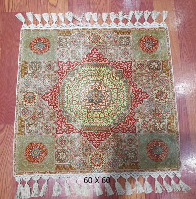 手工绢丝地毯 1.9*1.9 TXW-1115棕