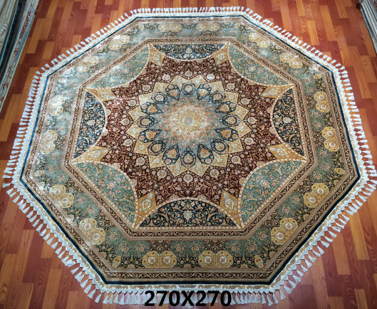 手工绢丝地毯9*9 TXX-1111