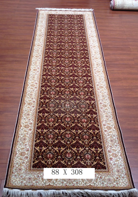 手工绢丝地毯 2.8*10  TXD-1034红