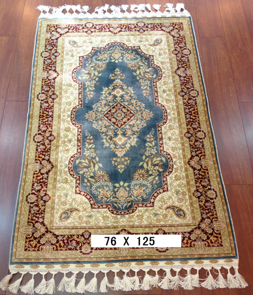 手工真丝地毯2.5*4.1  TXD-155蓝