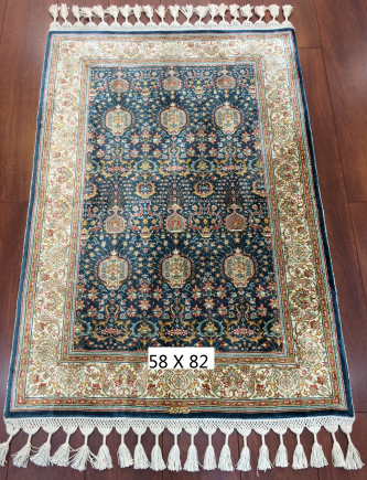 手工绢丝地毯 1.9*2.7 TXD-180蓝