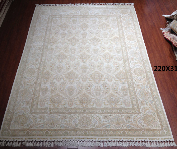 手工真丝地毯  7*10 TXJ-1425白