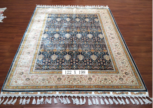 手工绢丝地毯  4*6.5 TXD-180蓝