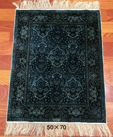 手工绢丝地毯 1.7*2.2  TXD-1064蓝