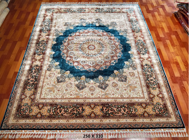 手工绢丝地毯 8.2*11.48  TXX-1243蓝