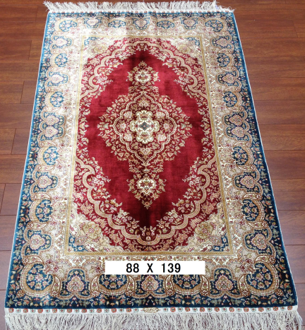 手工绢丝地毯 2.8*4.5 TXQ-1104红